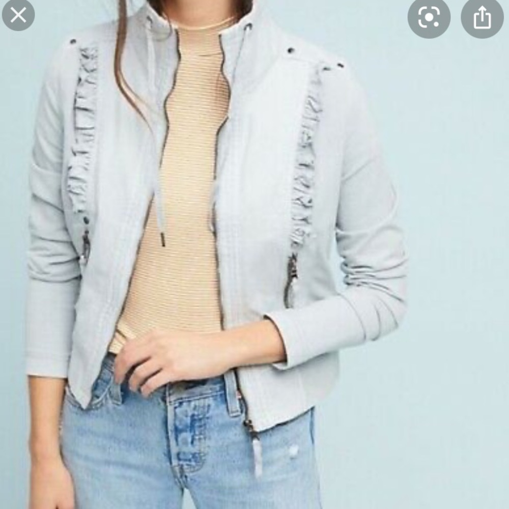 Anthropologie Marrakech grey pearl moto jacket